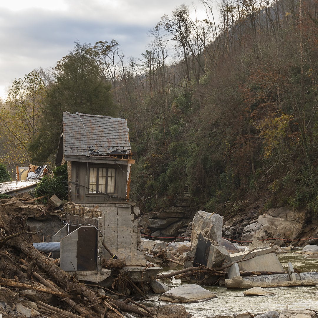 remnants of destroyed home after Hurricane Helene