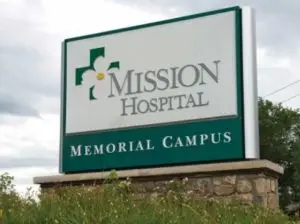 Mission Hosptial Memorial Campus sign.