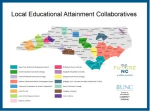 Colored coded graphic of WNC with Local Educational Attainment Collaboratives