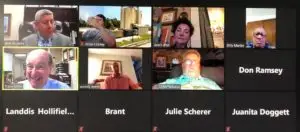 Screenshot of zoom call with multiple paople