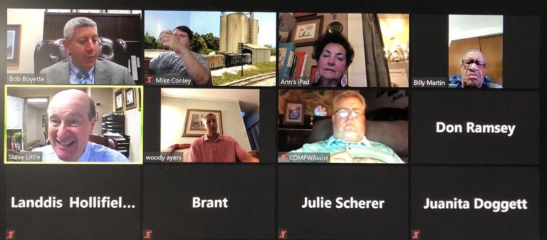 Screenshot of zoom call with multiple paople