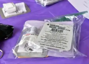 Bag of Narcan nasal spray