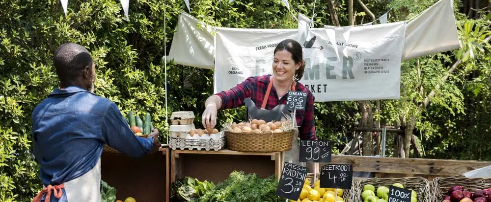 Farmers market stall