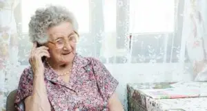 Elderly woman on the phone