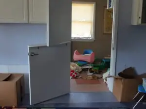 There are still signs of Ocracoke Child Care's previous life as a high-quality licensed child care center and temporary classrooms for young students after Hurricane Dorian. Katie Dukes/EdNC.