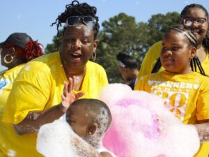 Latosac Crossen Brown, center director for CADA Head Start at Halifax Community College, at the annual family fun day. Courtesy of Halifax Community College.