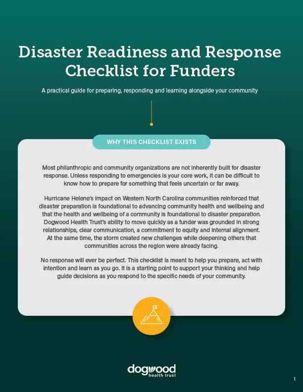 Disaster Readiness and Response Checklist first page