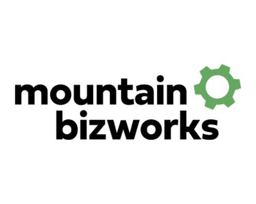 mountain bizworks logo with green cog wheel